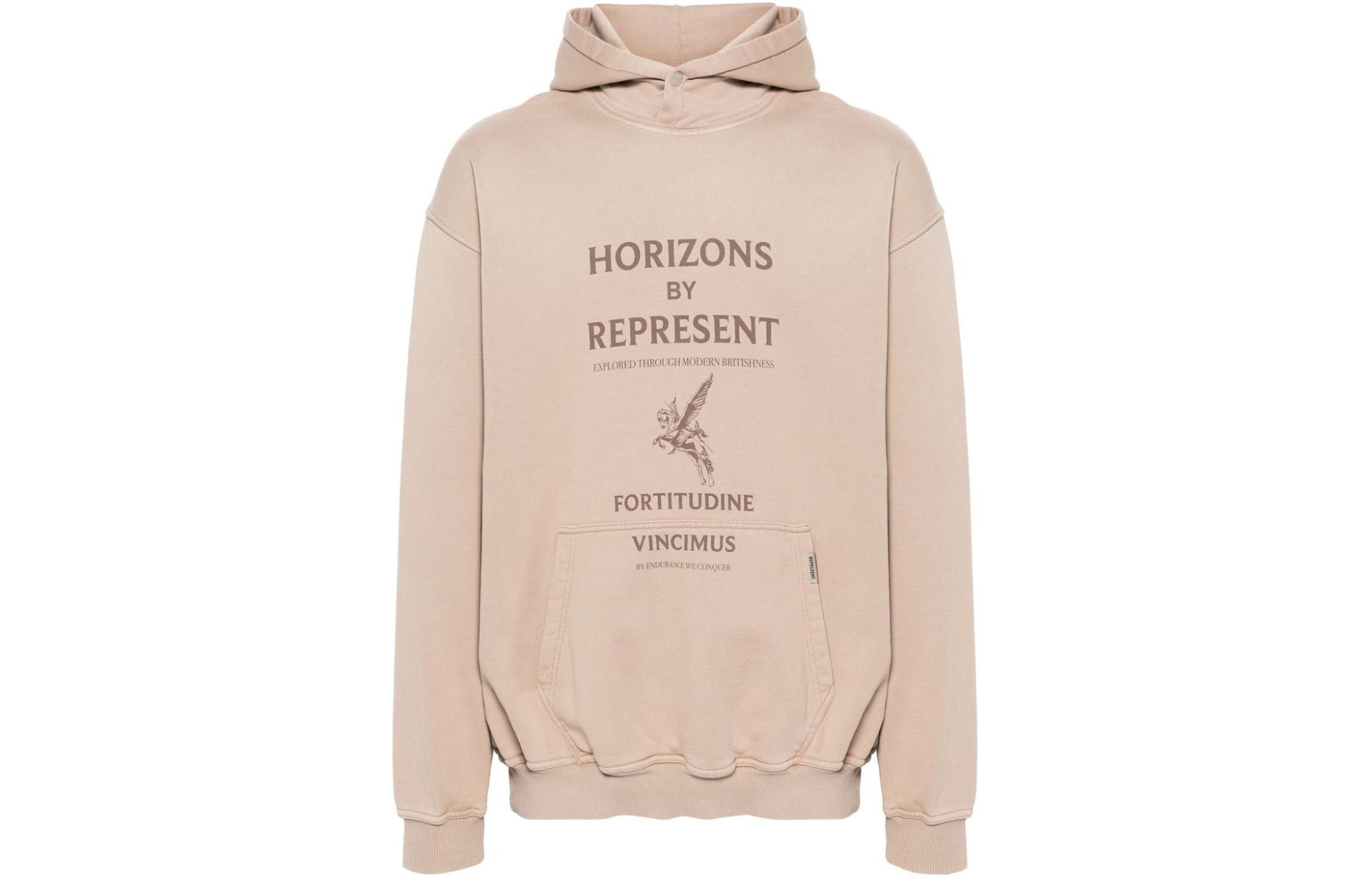 

Хлопковая толстовка с логотипом REPRESENT, серо-коричневый