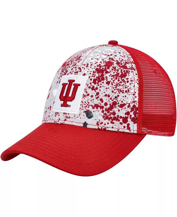 

Мужские серо-малиновые худи Indiana Hoosiers Love Fern Trucker Snapback Hat Colosseum, красный