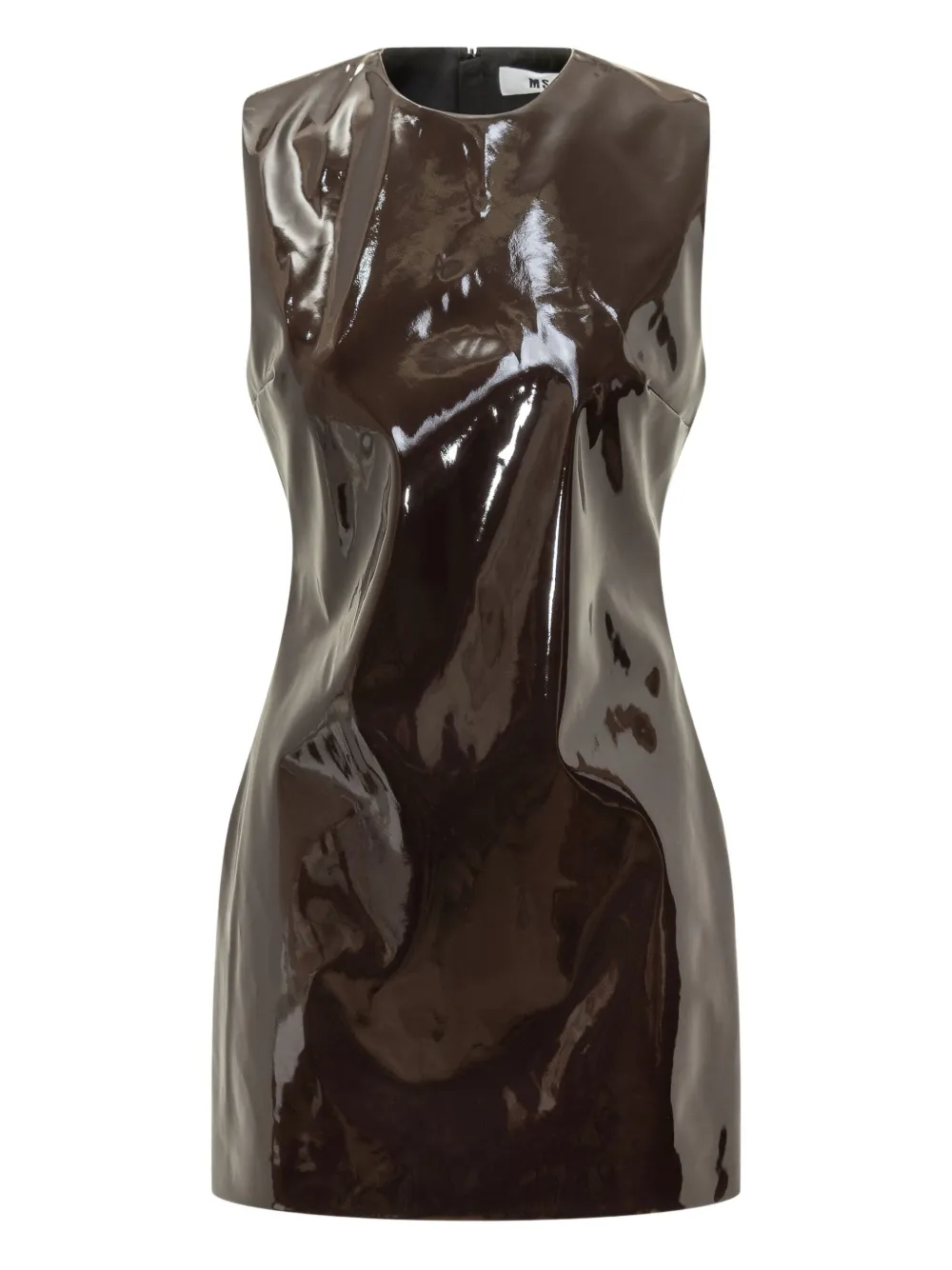 

Виниловое мини-платье без рукавов Msgm, коричневый