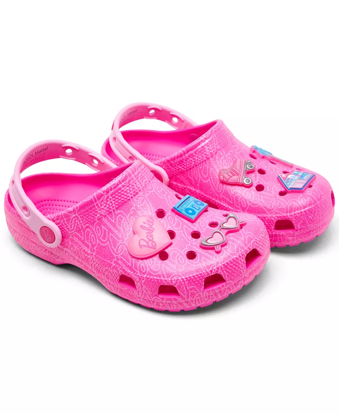 

Классические сабо для девочек Барби от Finish Line Crocs, розовый