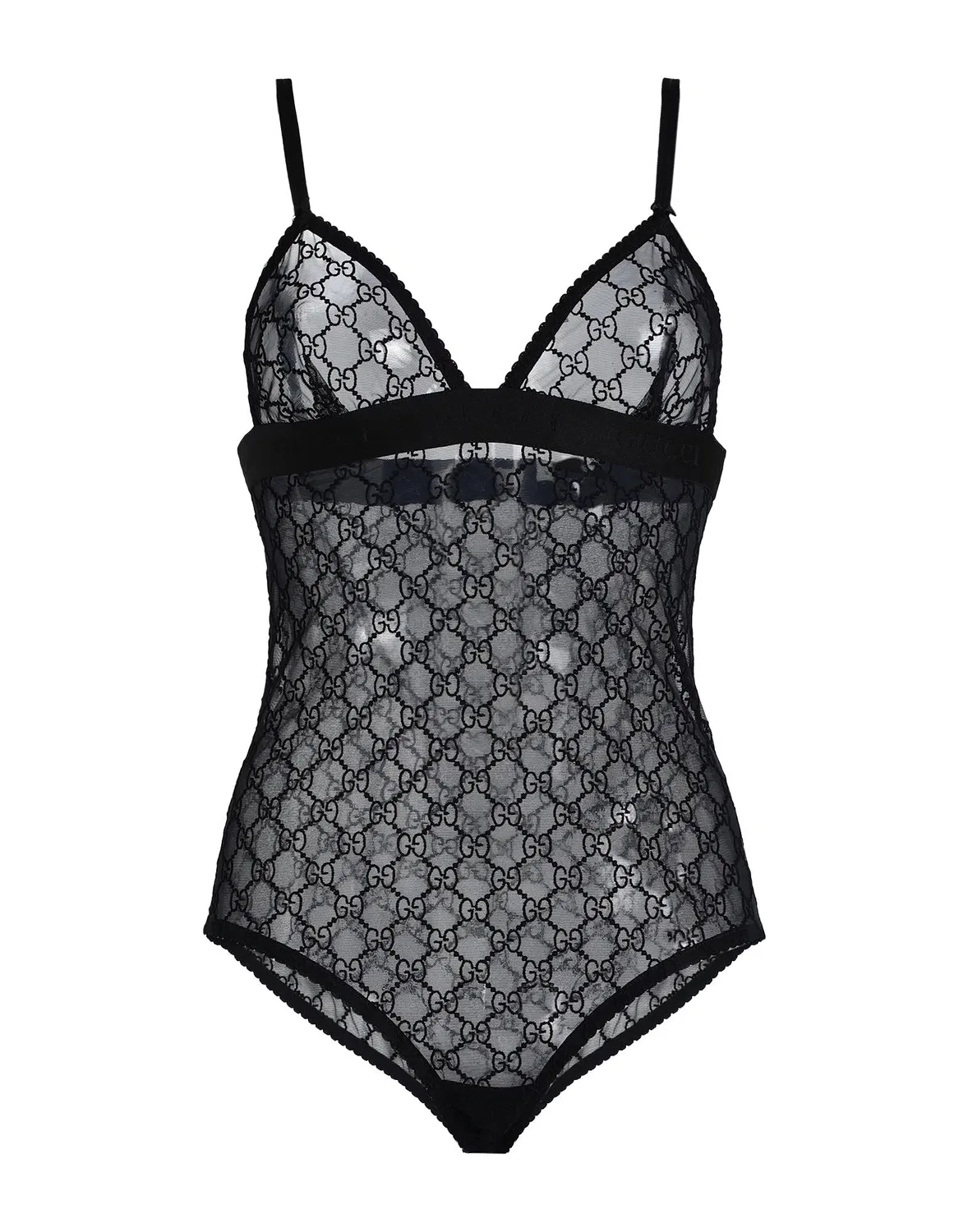 Боди GUCCI Black, с логотипом и вышивкой, черный