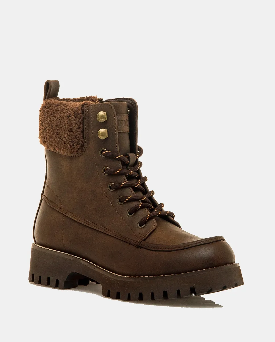 Женские ботильоны Lenox с воротником из овчины Mustang, темно-коричневый