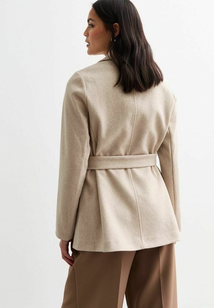 

Короткое пальто SHORT BELTED New Look, бежевый