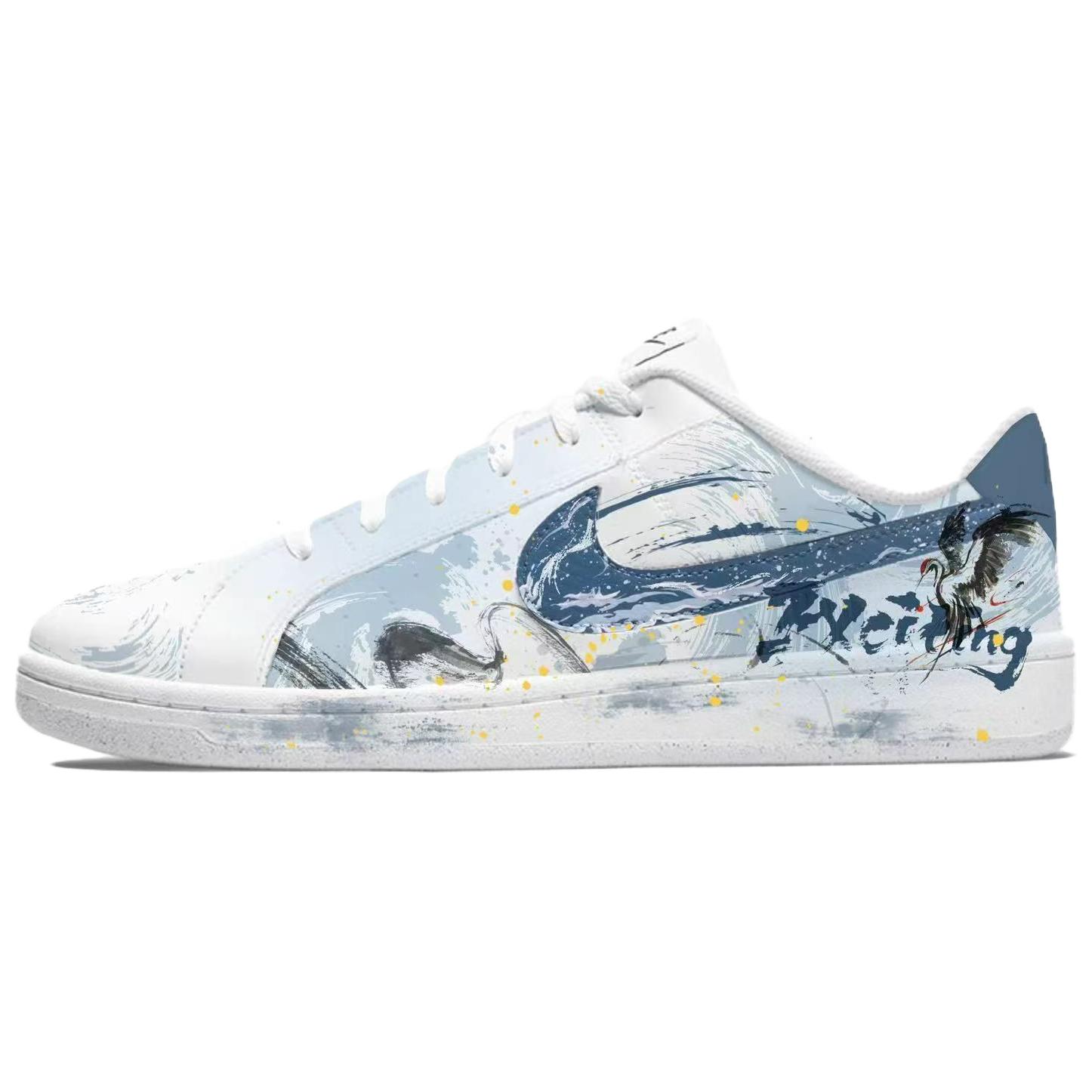 

Nike Кроссовки для скейтбординга Court Royale Wear resistant And Lightweight низкие мужские Blue White