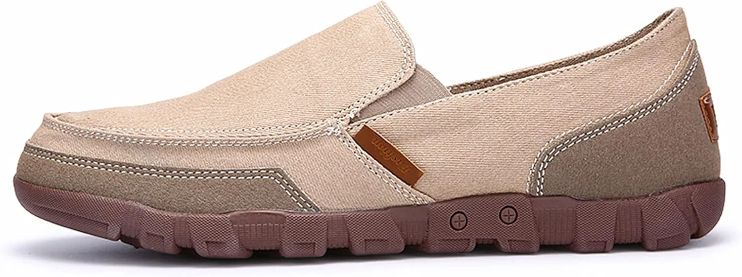 

Мужские джинсовые слипоны ортопедические лоферы повседневные легкие обувь для вождения и ходьбы мягкие уличные лодочные туфли Optigard, бежевый