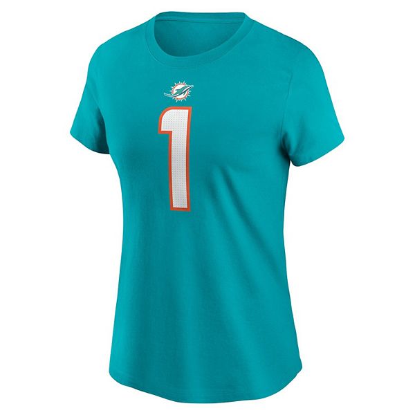 Футболка с именем и номером игрока tua tagovailoa aqua miami dolphins Nike — фото 3