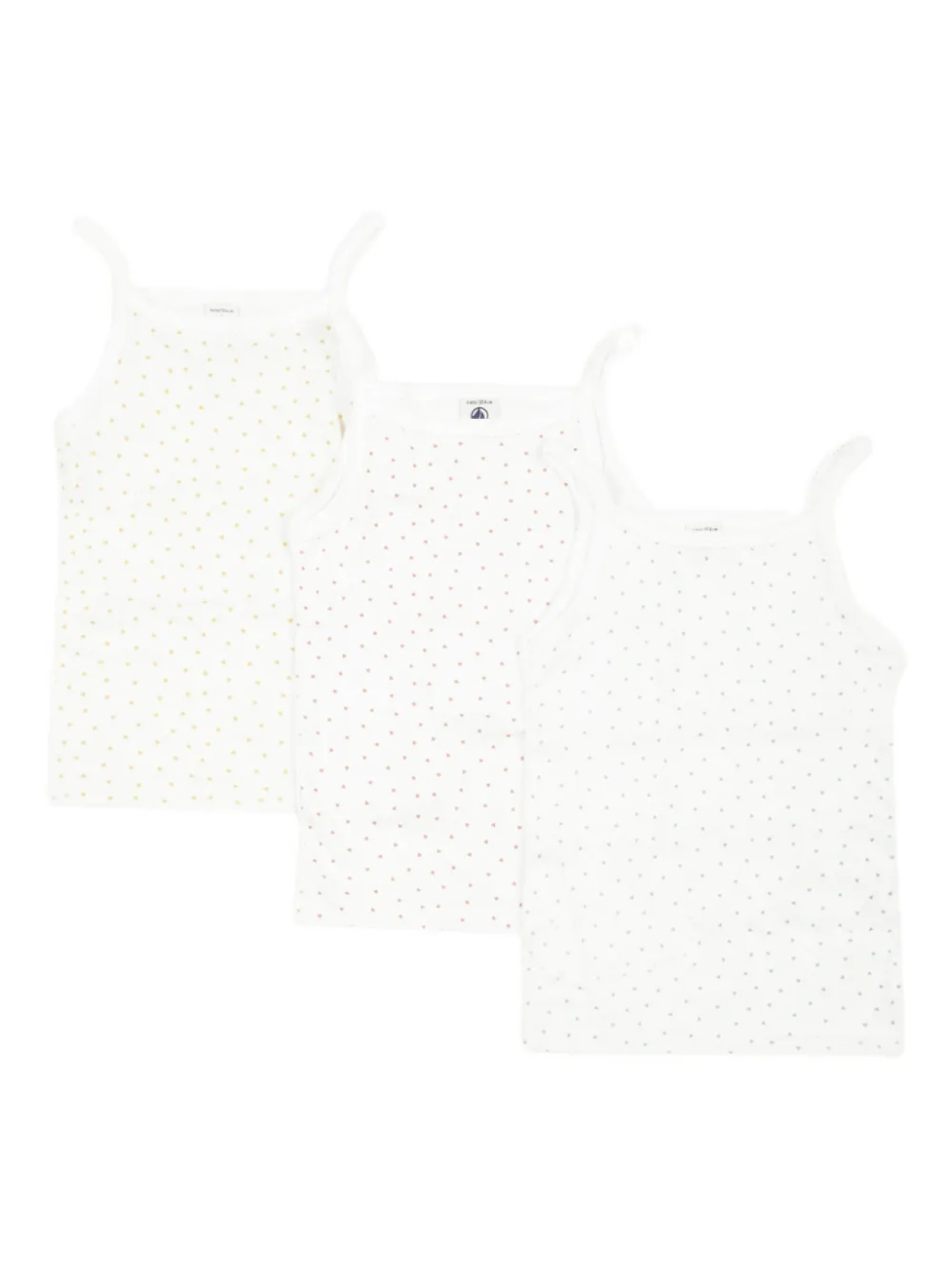 

Майка Petit Bateau Mini Heart-образная (упаковка из трех штук), белый