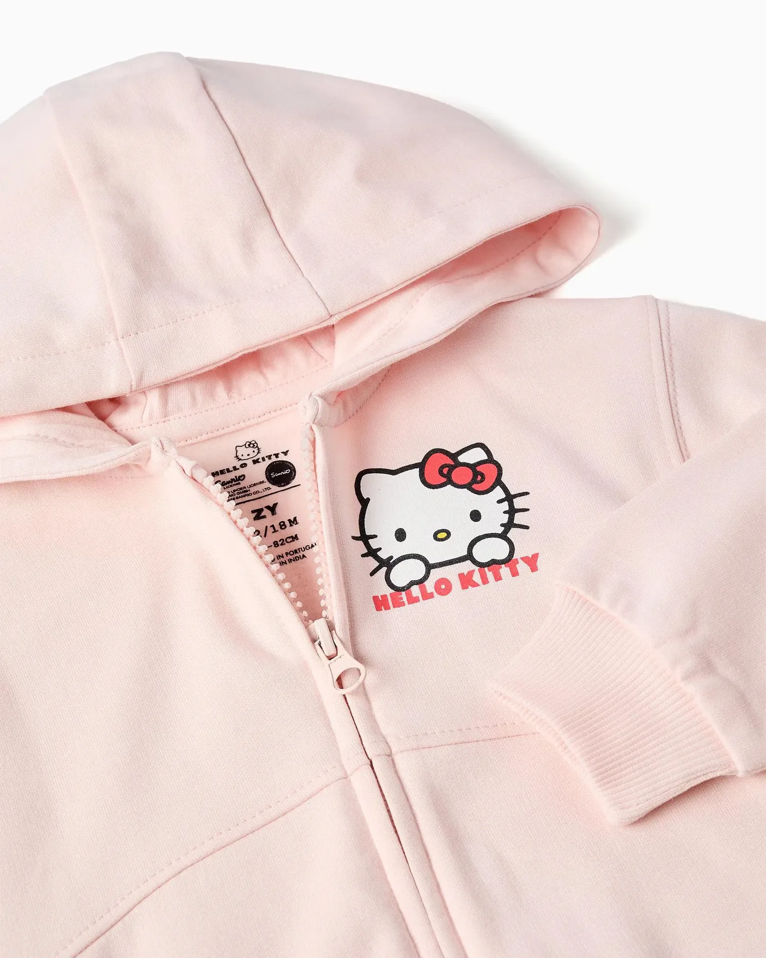 Толстовка для девочки-младенца, 100% хлопок, с принтом Hello Kitty Zippy, розовый — фото 2