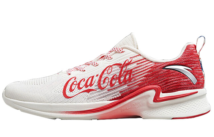 

Кроссовки Coca-cola X Hydrogen Run II мужские с низким верхом белого/университетского красного цвета Anta