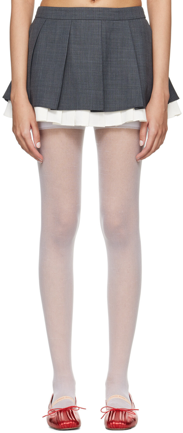 

Мини-юбка с оборками и складками SHUSHU/TONG, серый