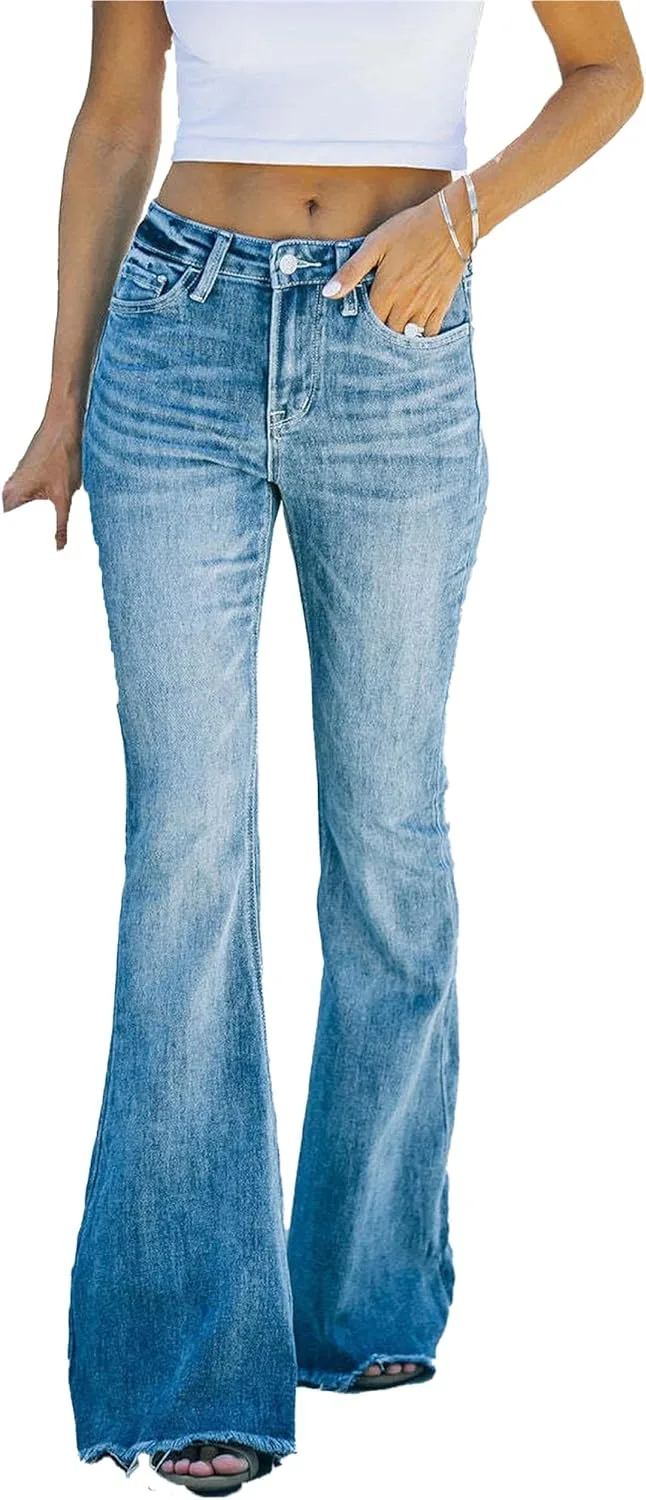 Женские джинсы Flare Bell Bottom High Waisted Stretchy