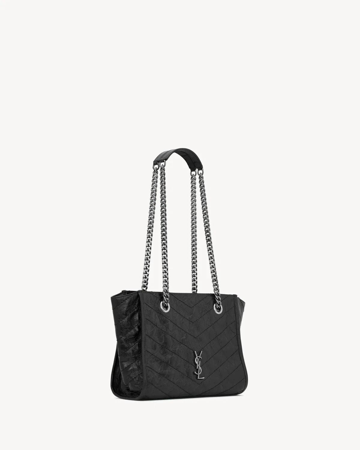Сумка NIKI small для шопинга из винтажной кожи SAINT LAURENT, черный — фото 4