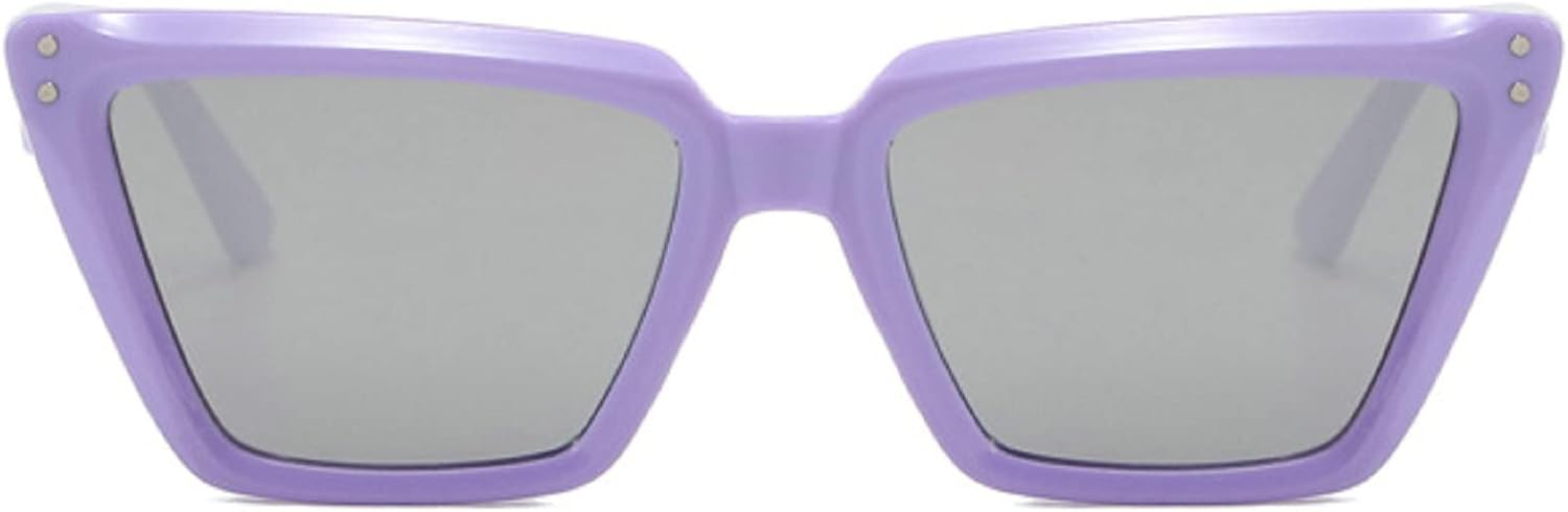 

Винтажные женские солнцезащитные очки «кошачий глаз», модные очки с градиентным зеркальным покрытием, солнцезащитные очки UV400 для мужчин в стиле панк с заклепками mincl, Purple