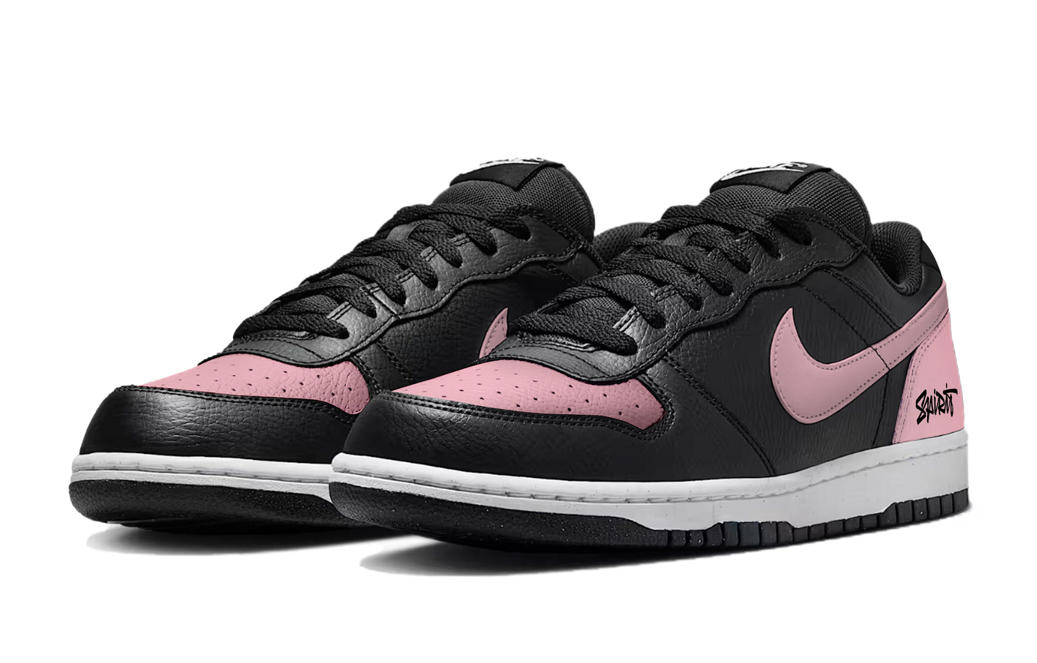 Nike Большие устойчивые к истиранию низкие кроссовки для скейтбординга Unisex черные розовые — фото 4