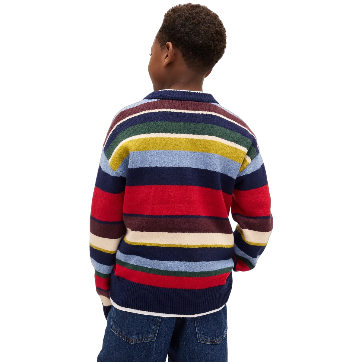 Детский свитер с круглым вырезом GAP, Multicolor Stripes — фото 3