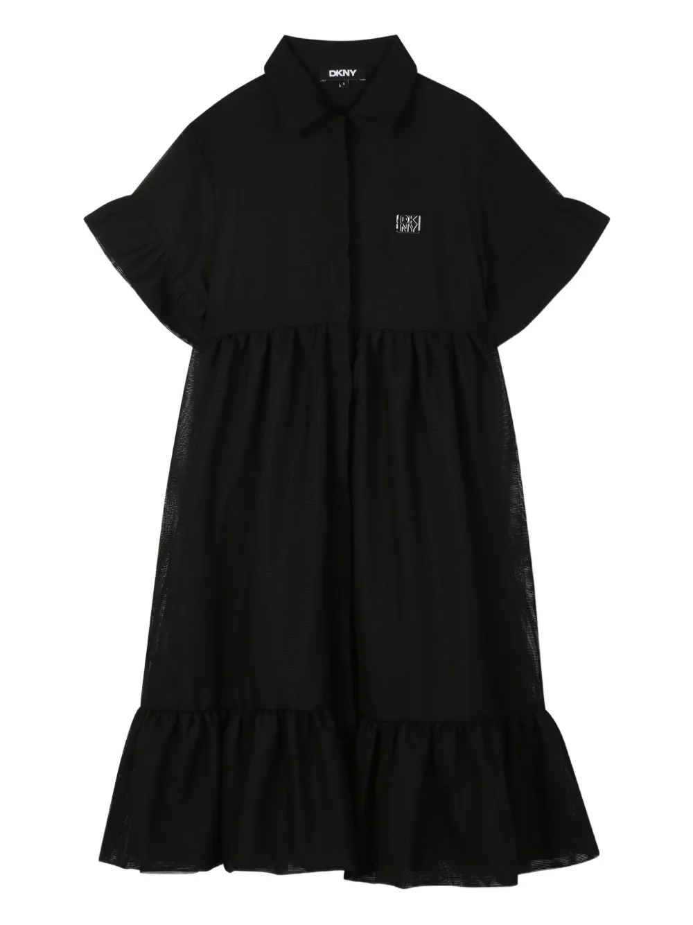 

Ярусное платье с оборками Dkny Kids, черный