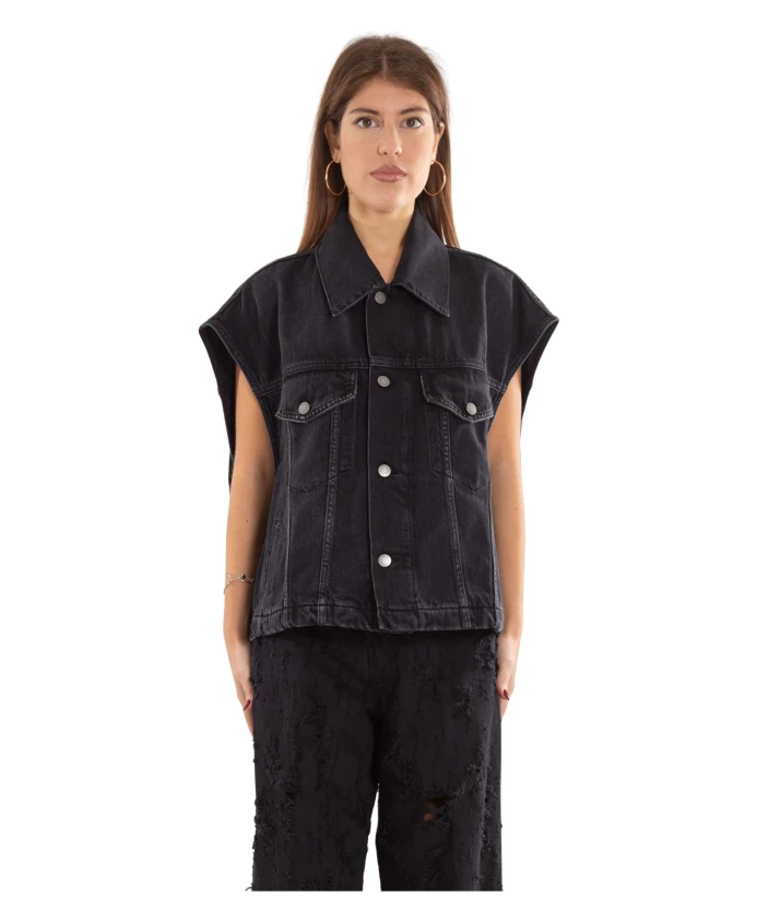 

Свободный джинсовый жилет Haikure, черный