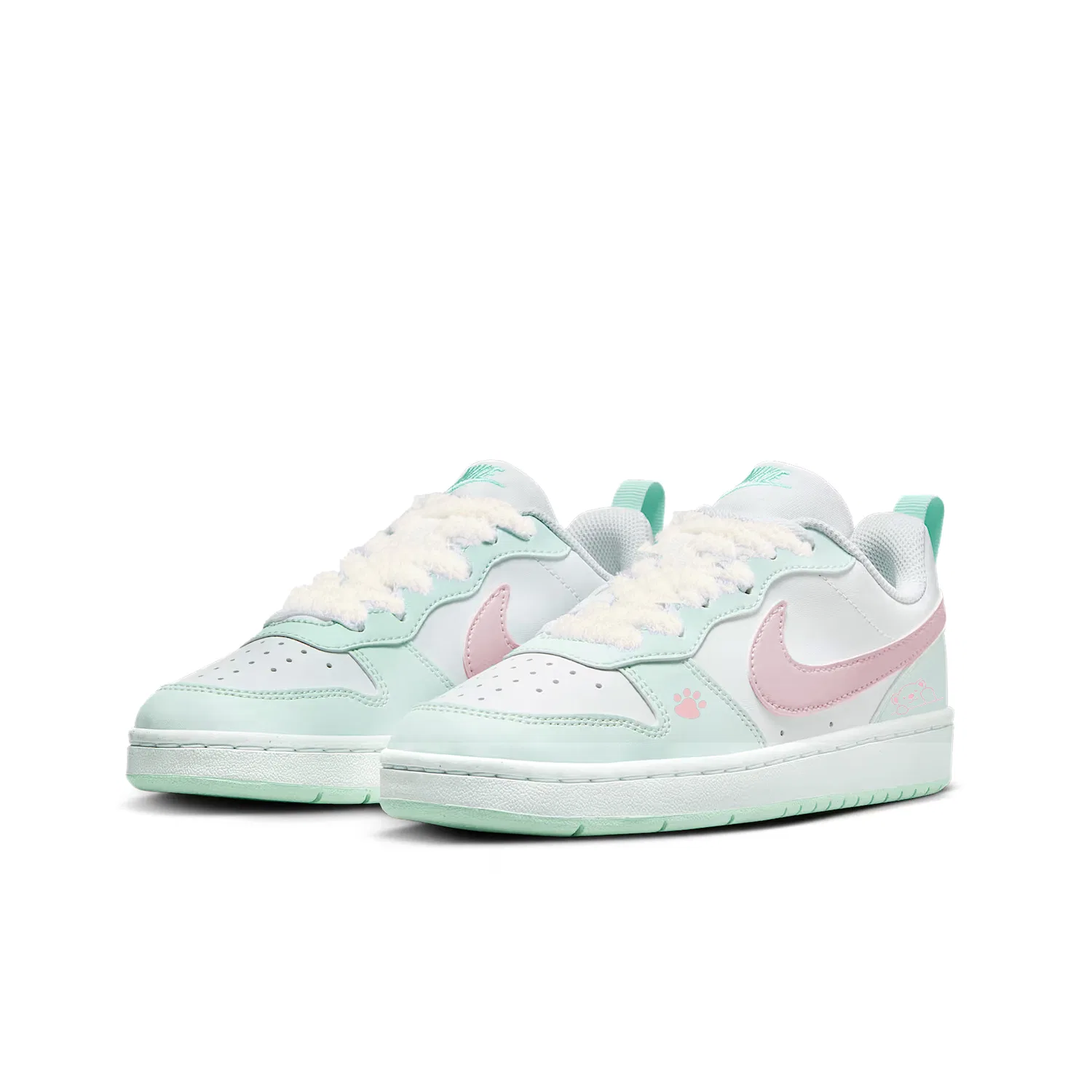 Кроссовки Court Borough Nai Fu Bear Low Top Skateboard Shoes Mint Green Teenagers Nike, Mint Pink — фото 4