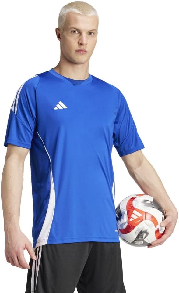 Мужская футбольная футболка adidas TIRO 24 HEJ10 с коротким рукавом, белый/синий — фото 3