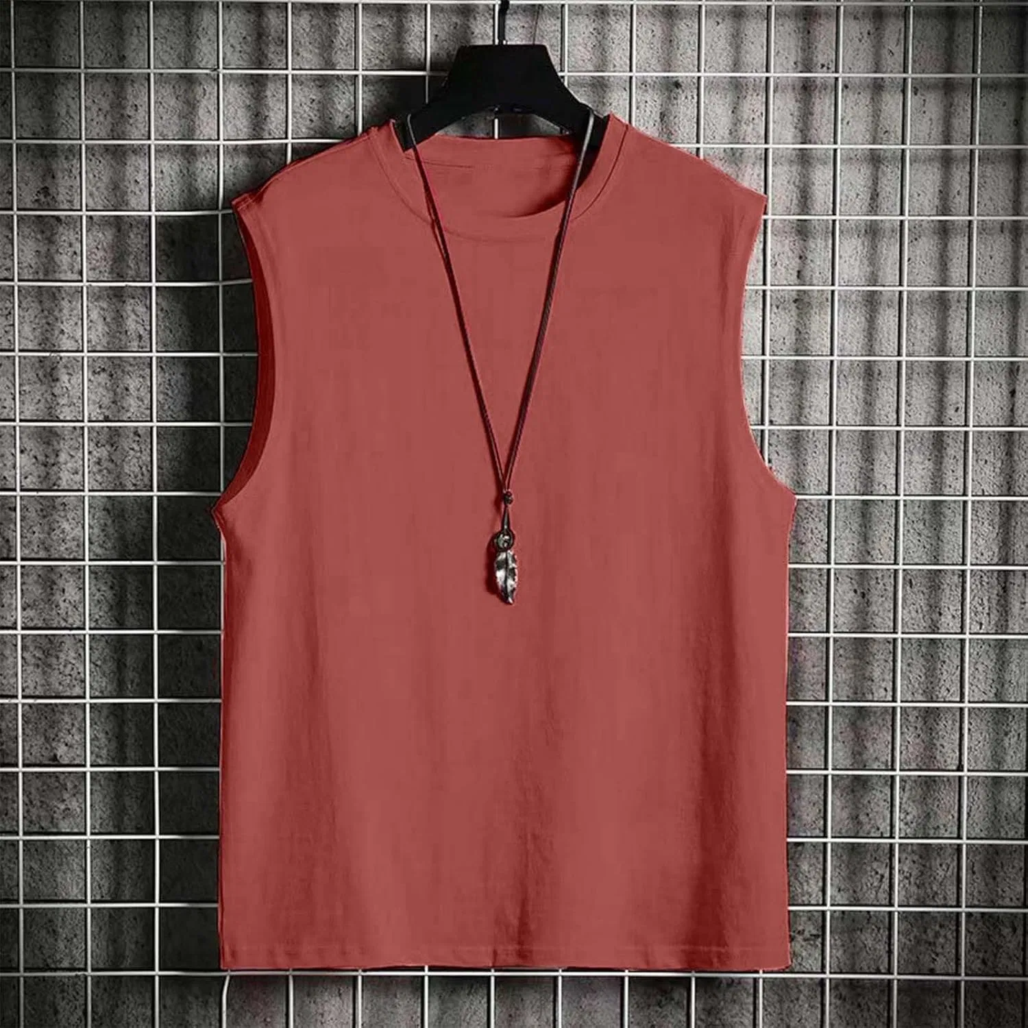 Мужской sleeveless топ, Compression, красный — фото 2
