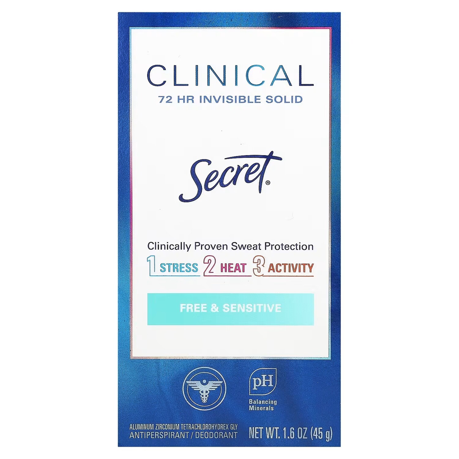 Дезодорант твердый Secret Clinical 72 HR для чувствительной кожи, 45 г — фото 2