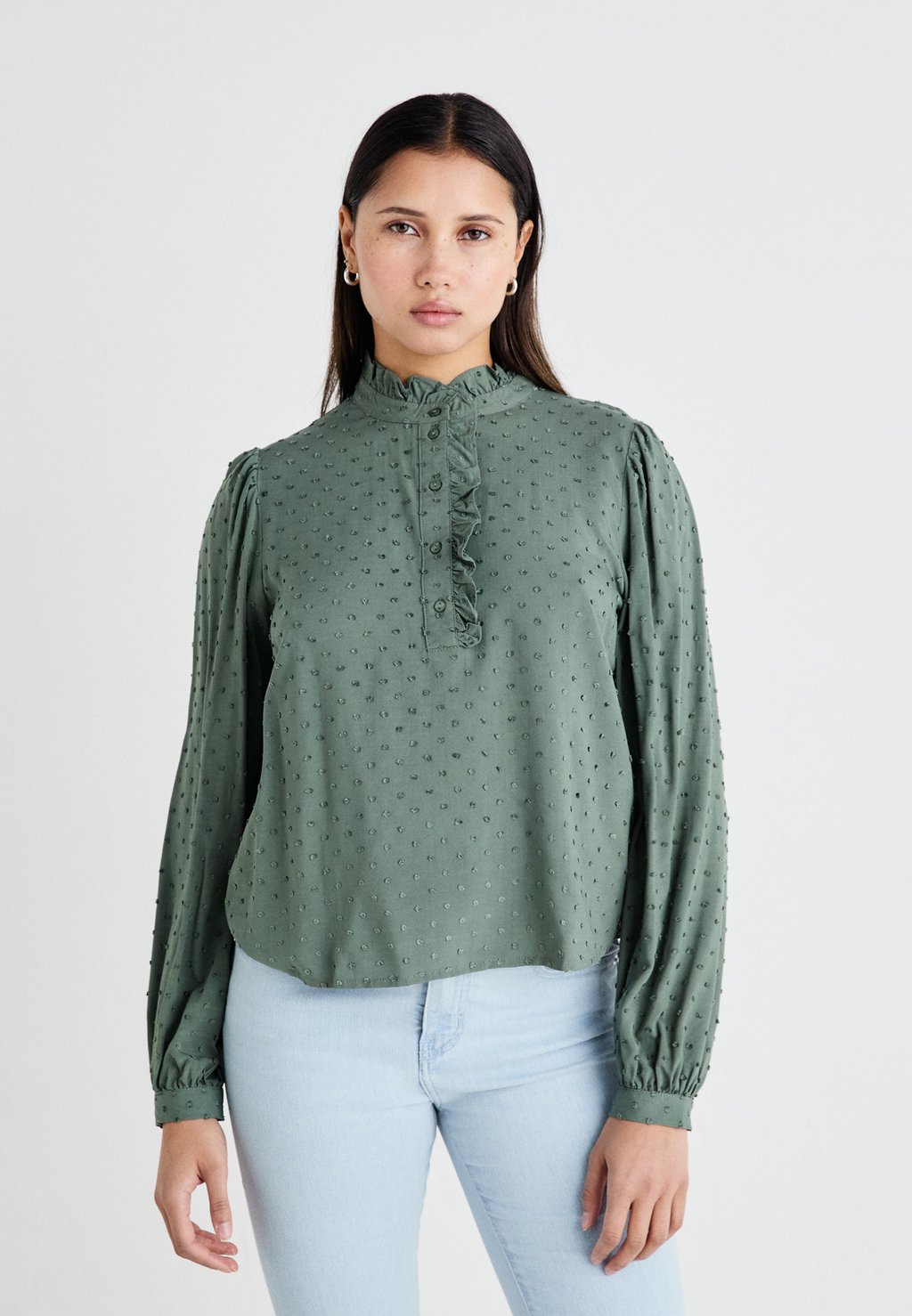

Блуза JDYDIANA LIFE FRILL JDY, зеленый