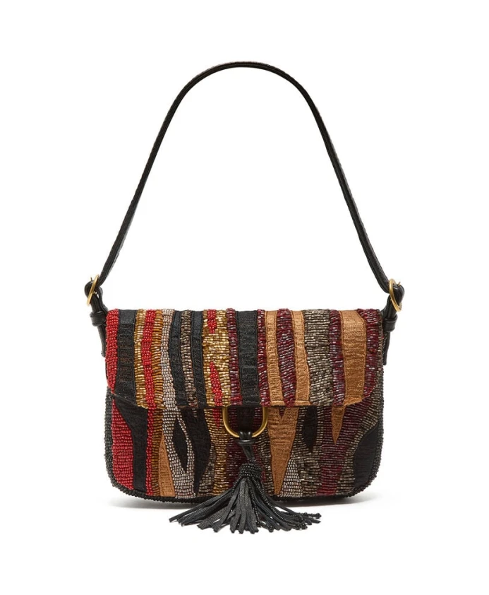 

Маленькая сумка через плечо с вышивкой в виде пламени Maliparmi, мультиколор