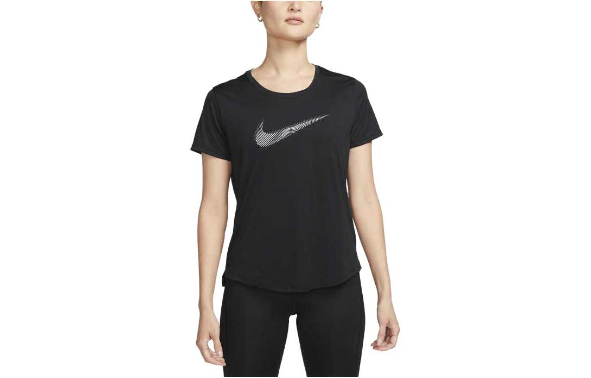 

Женская беговая майка Dri-FIT Swoosh с коротким рукавом, черная Nike