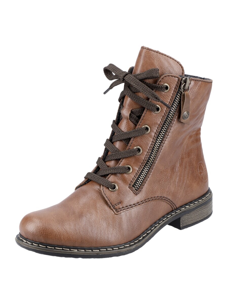 Ботинки женские Rieker Lace-Up Ankle Boots на шнуровке и с молнией, коричневый