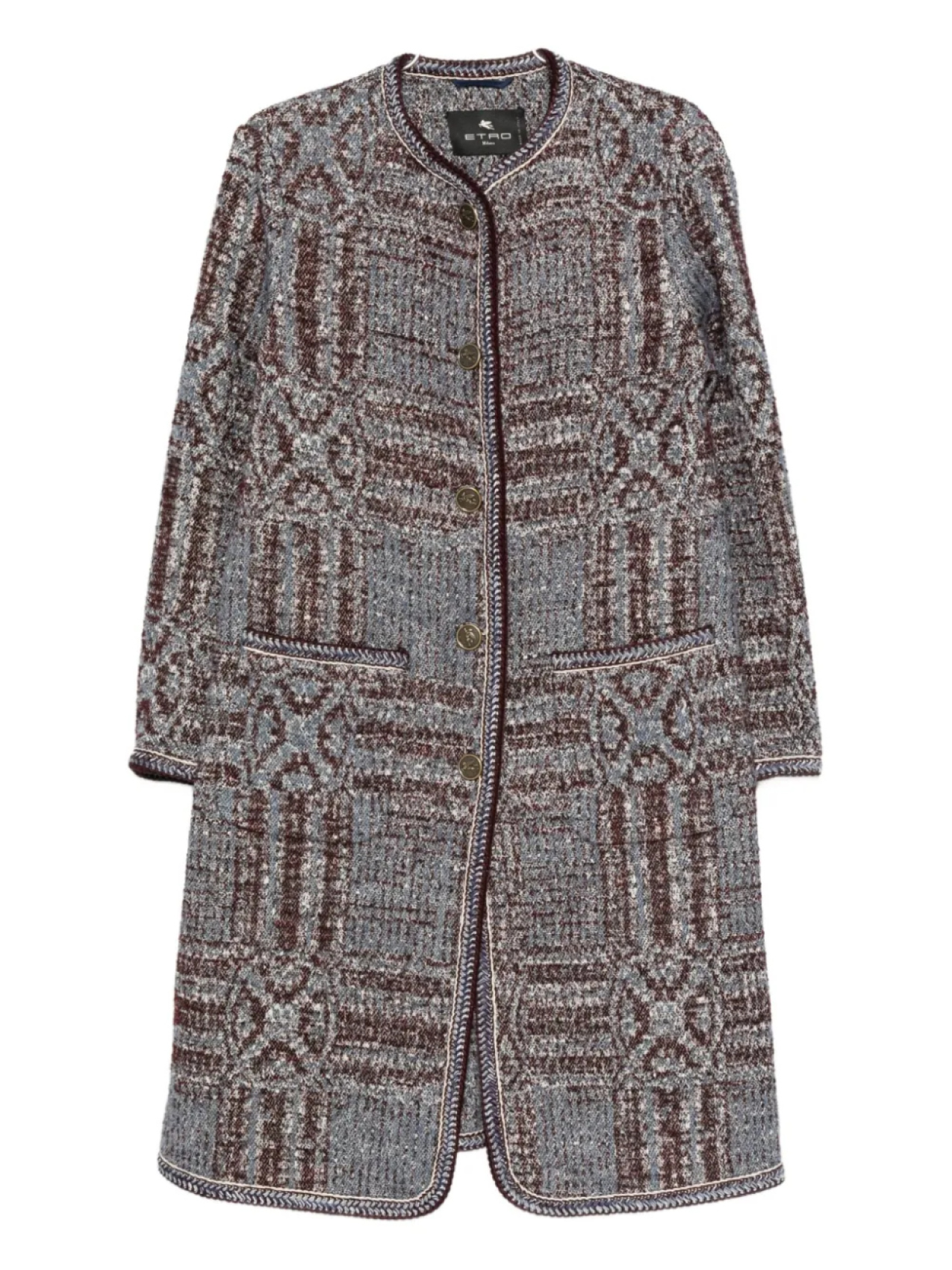

Пальто из жаккарда букле ETRO, серый