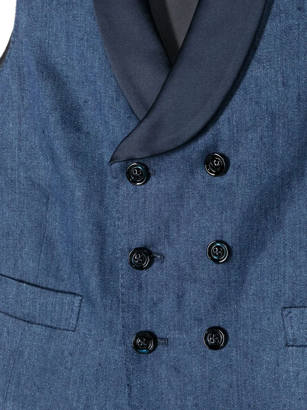 Двубортный жилет Brunello Cucinelli Kids, синий — фото 3