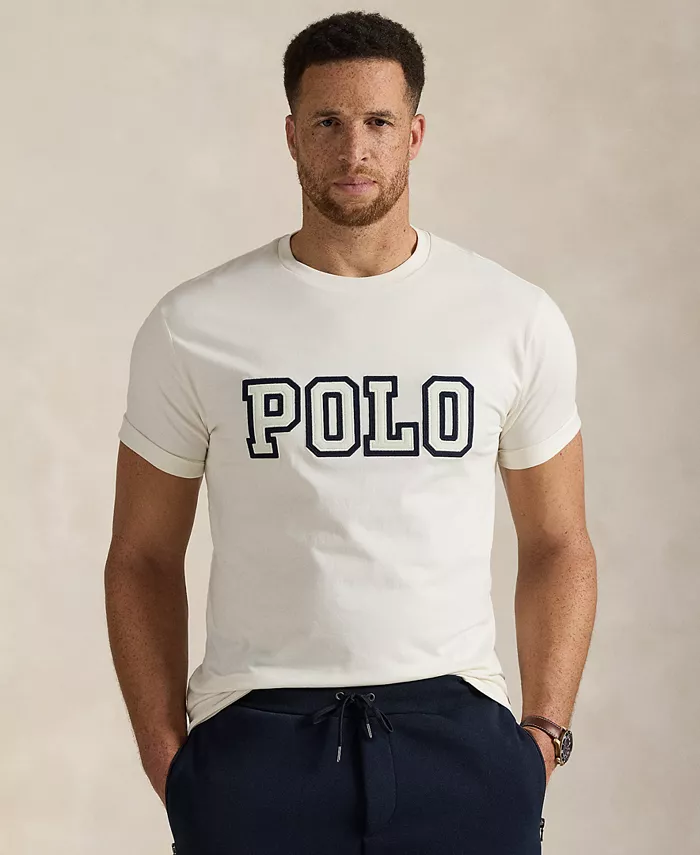 

Мужская футболка с логотипом Big & Tall Polo Ralph Lauren, слоновая кость/кремовый