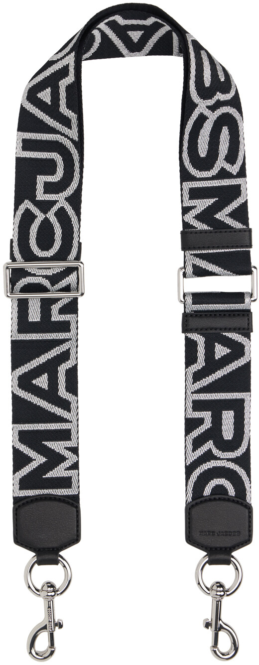 

Черный и серебристый плечевой ремень с логотипом Outline Marc Jacobs