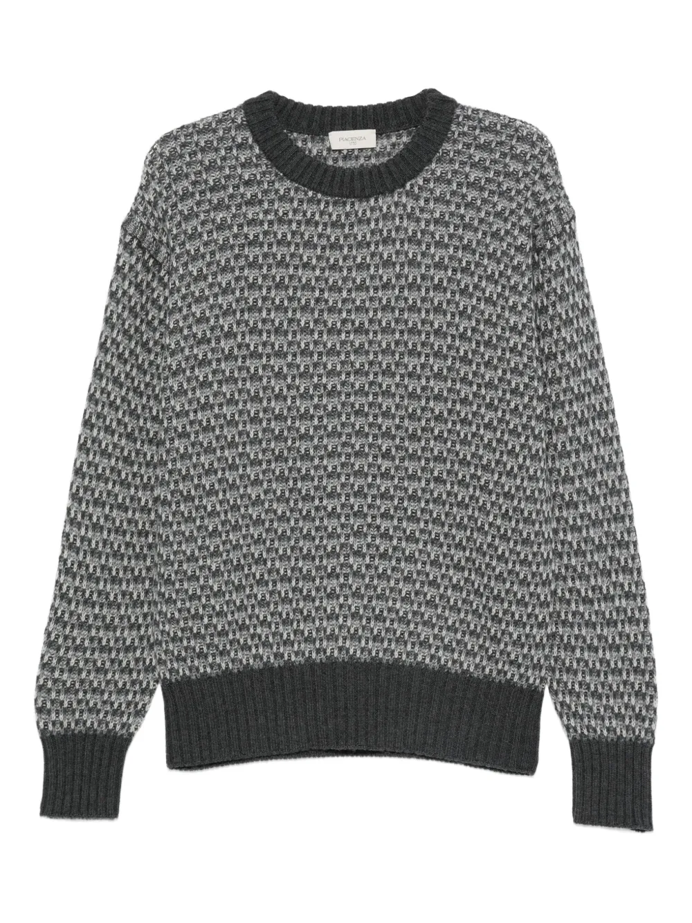 

Узорчатый свитер с круглым вырезом Piacenza Cashmere, серый