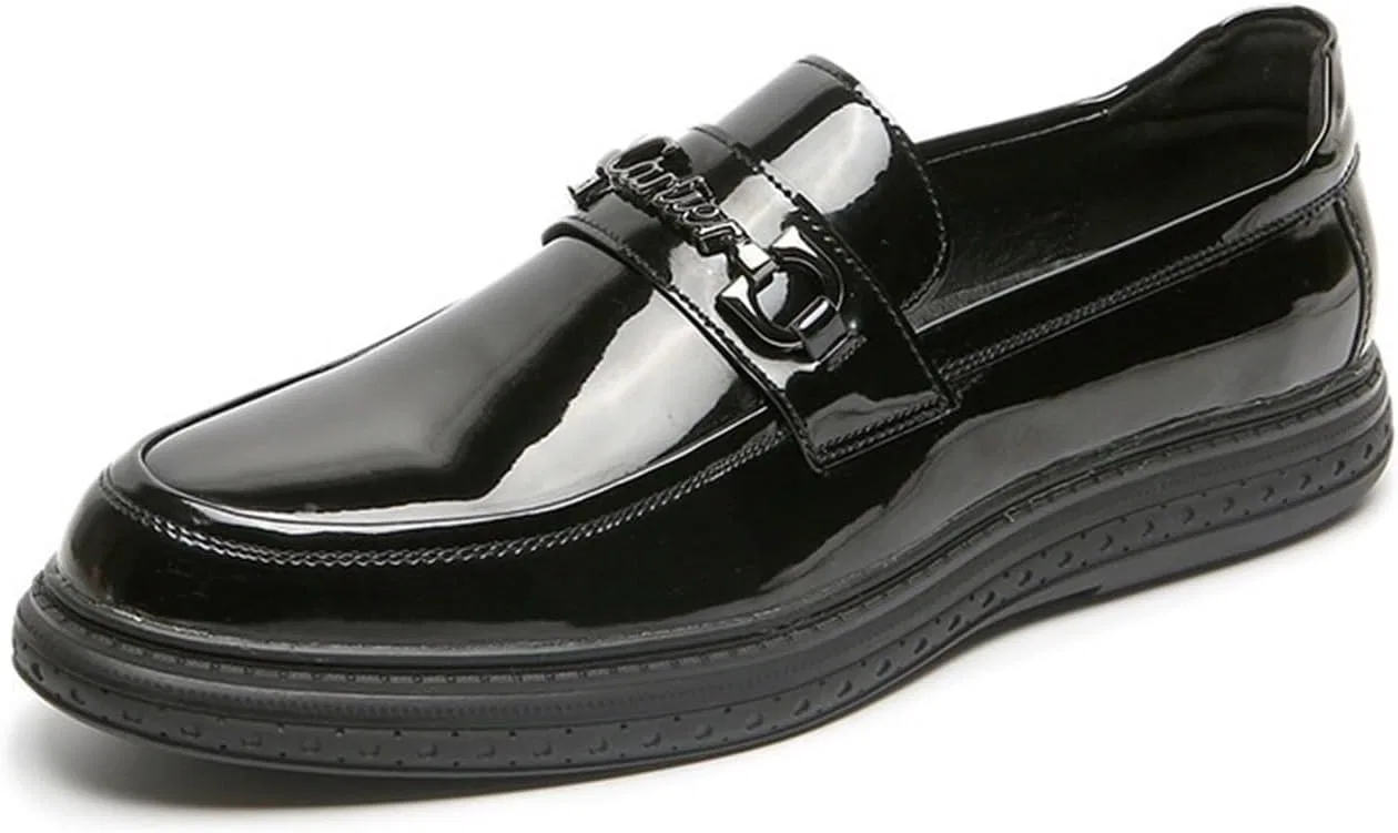 Лоферы мужские кожаные лакированные, Black EXAMEEEU