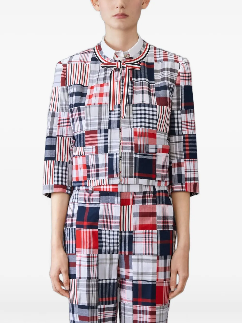 

Кардиган в стиле пэчворк THOM BROWNE, синий