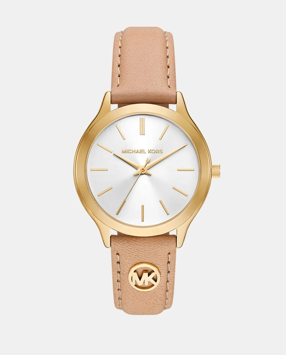 

Женские часы Slim Runbway MK7533 из натуральной кожи Michael Kors, цвет Nude