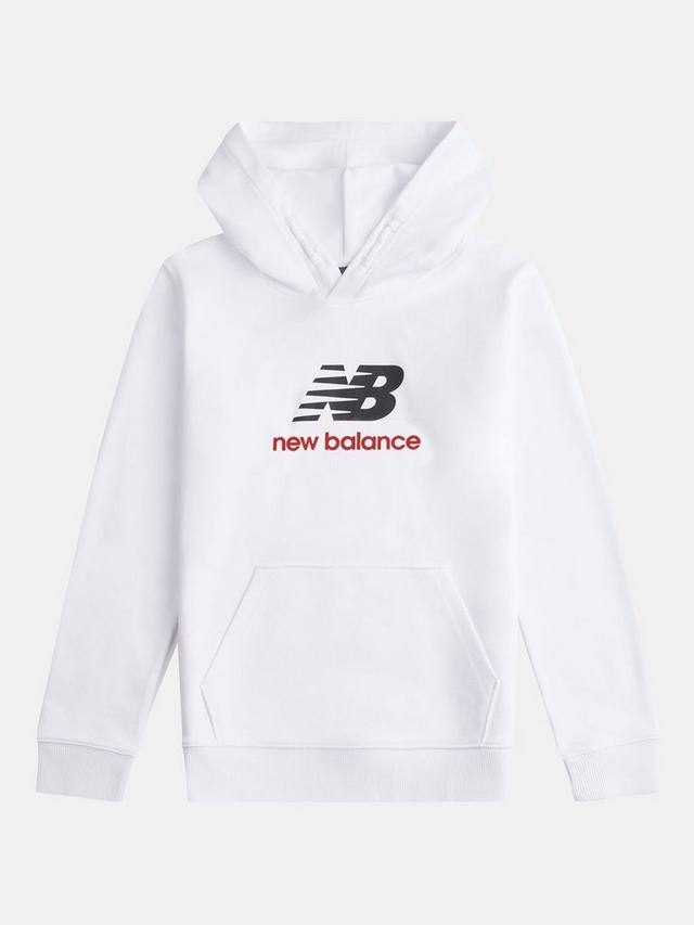 

Детский хлопковый худи свободного кроя New Balance, Bright White