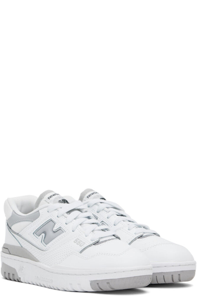Белые и серые кроссовки 550 New Balance — фото 4