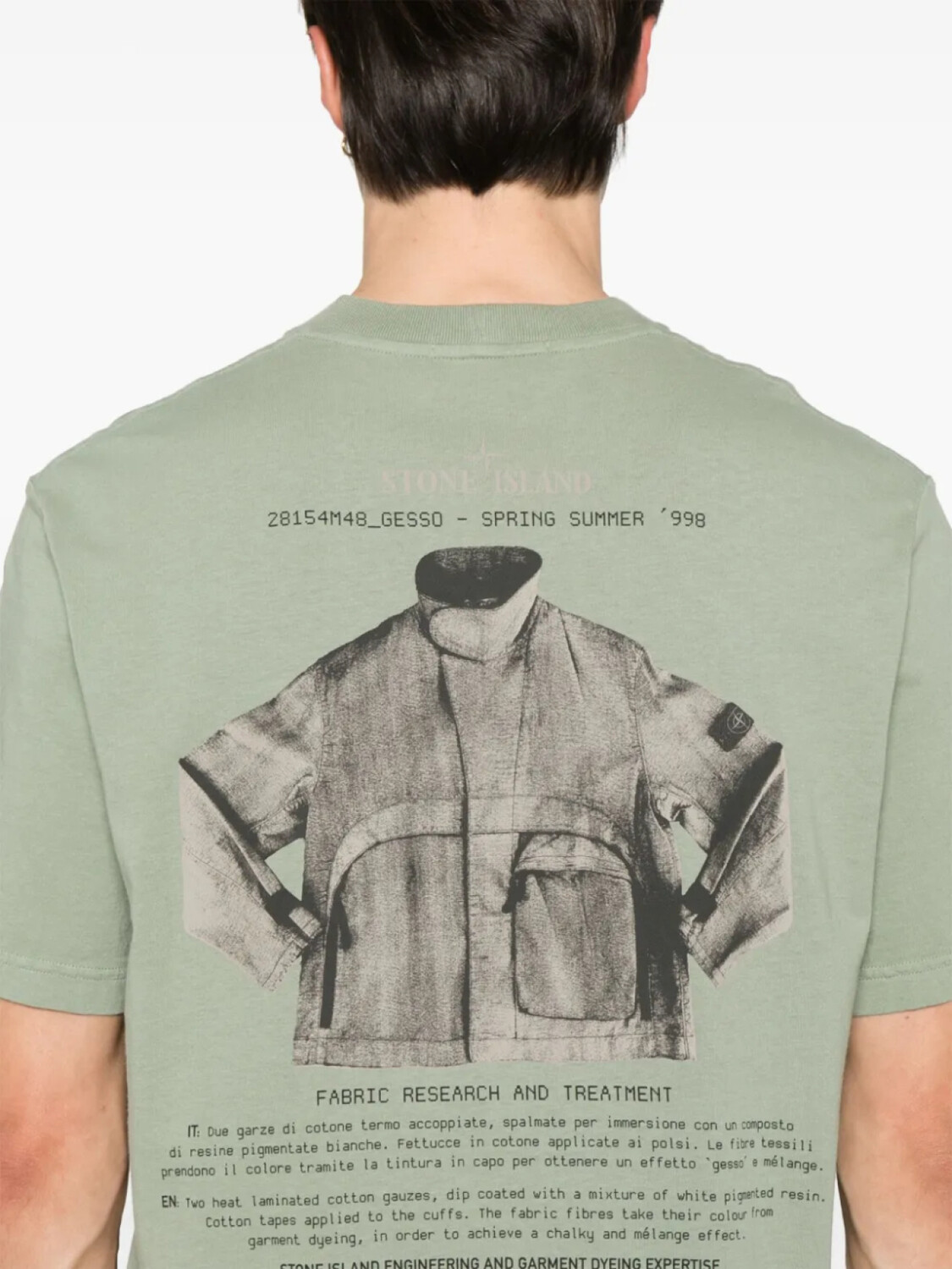 Футболка Stone Island из органического хлопка, зеленый — фото 4