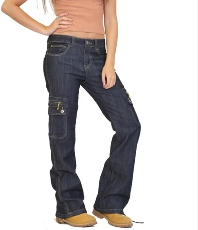 

Женские карго джинсы plus size с низкой посадкой