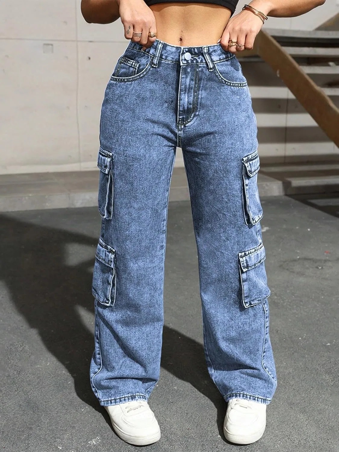 Джинсы Baggy, деним, Medium Wash — фото 3