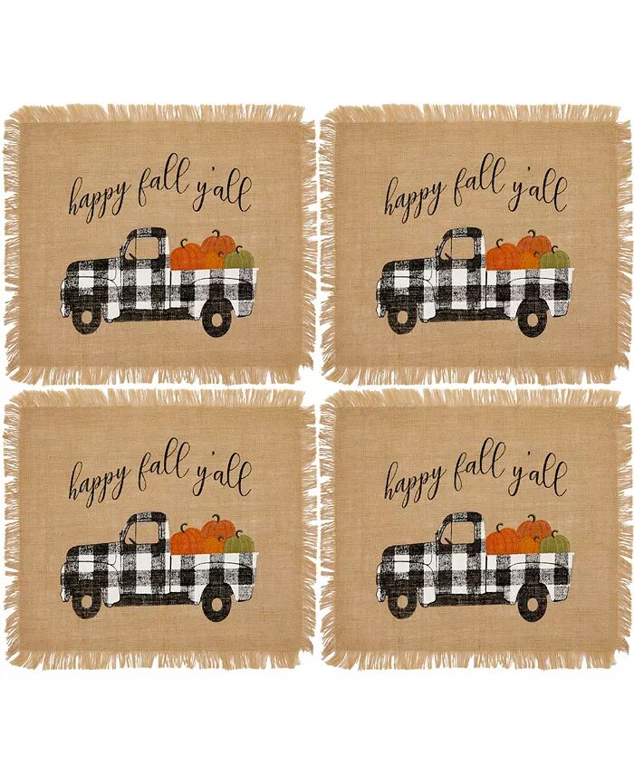 

Подставка для столовых приборов из мешковины Happy Fall Y'all Farmhouse, набор из 4 шт., 13 x 19 дюймов Elrene, бежевый