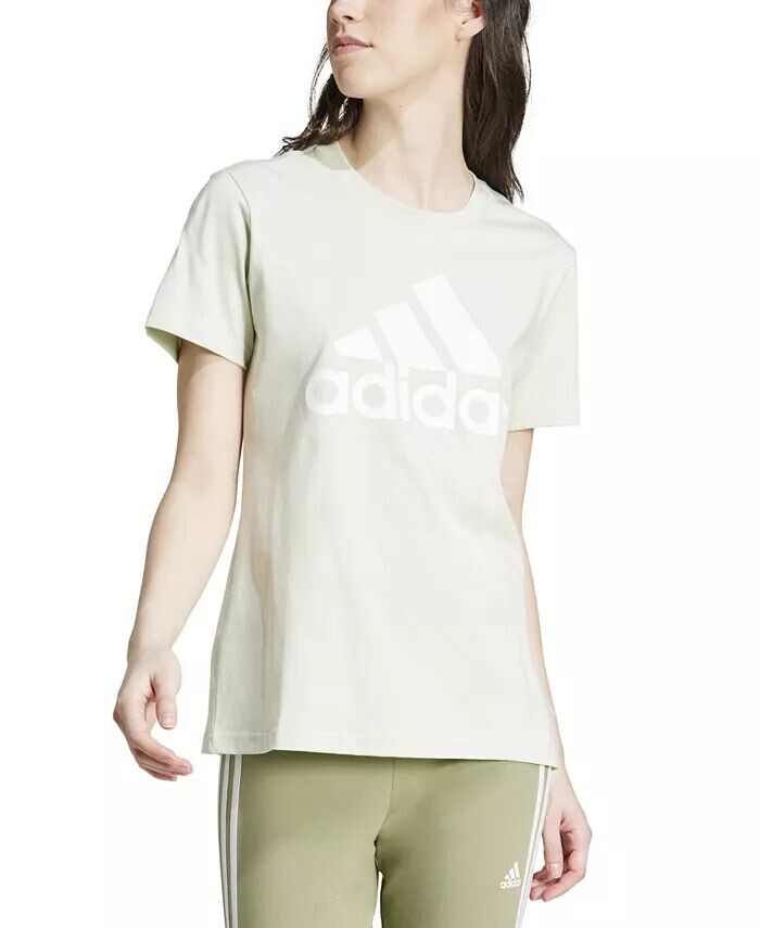 

Женская хлопковая футболка с логотипом Essentials, XS-4X adidas, зеленый