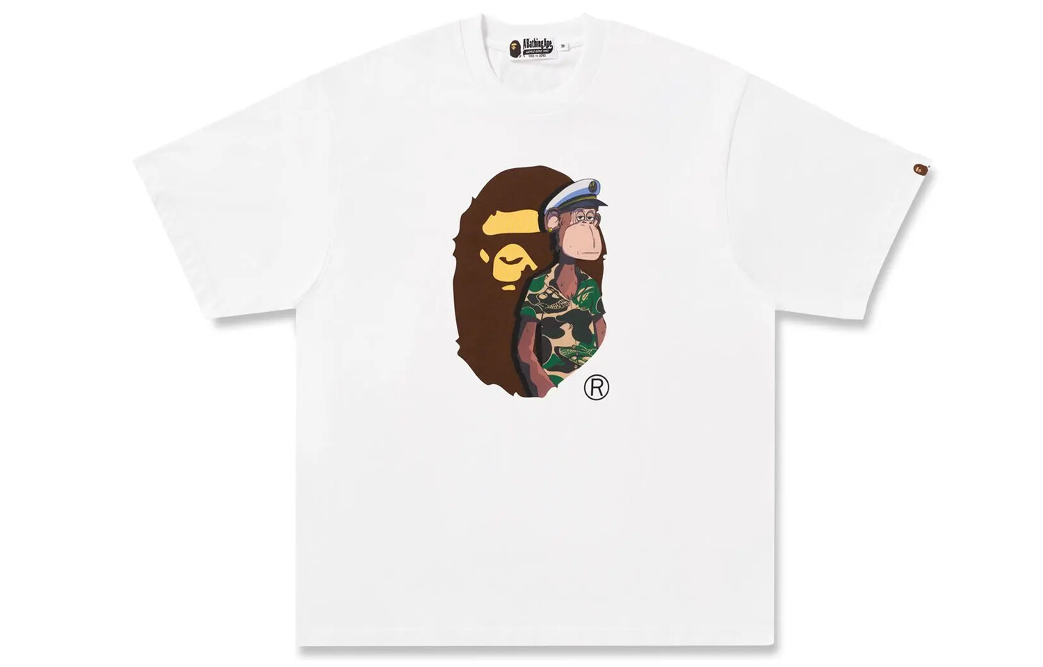 

Футболка Bored Ape Co-brand унисекс белая A Bathing Ape, белый