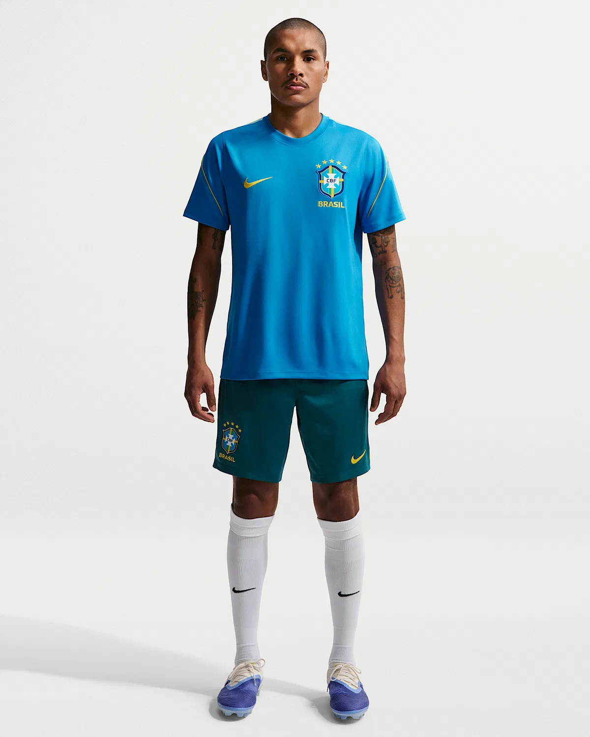 Мужские шорты Nike Dri-FIT Soccer Knit Brazil Strike, Geode Teal/Light Menta/Midwest Gold