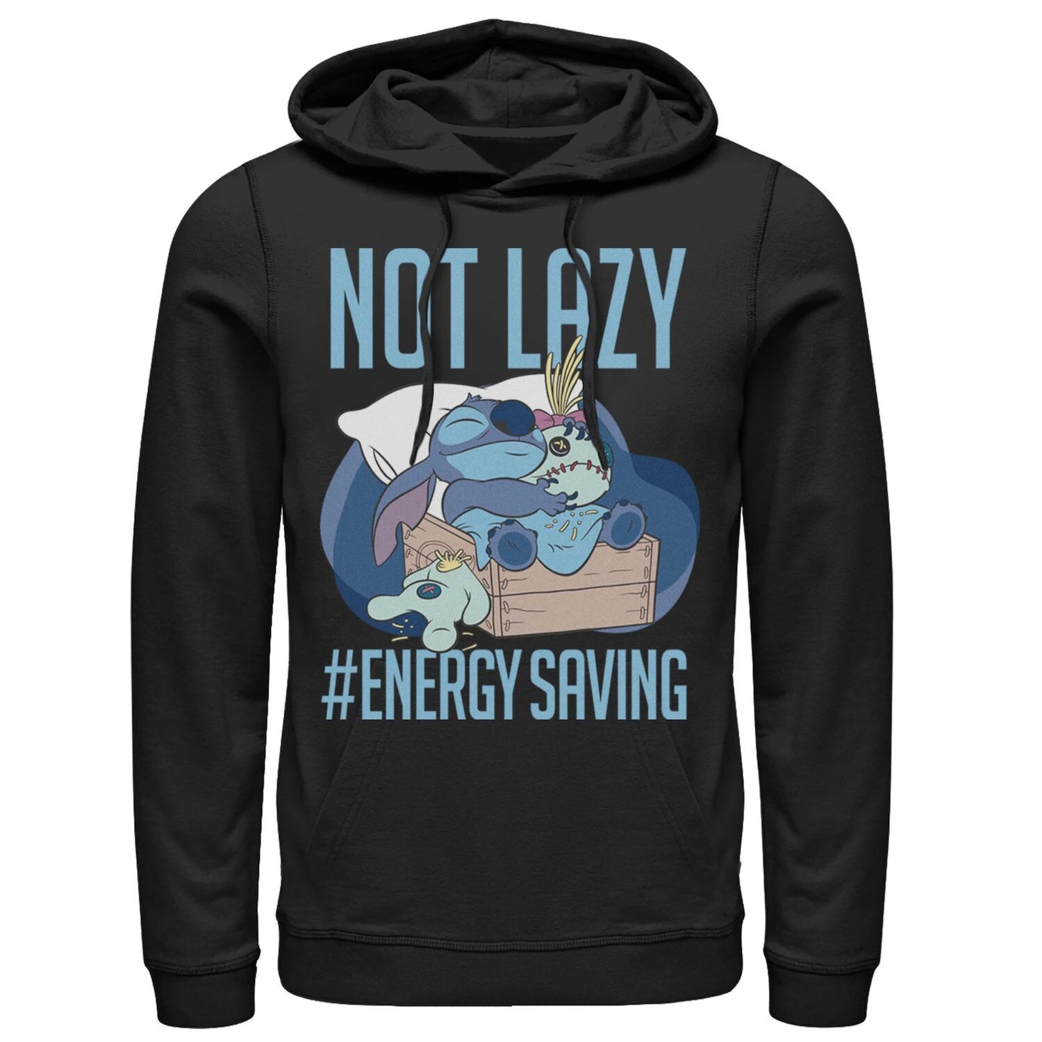 

Мужская худи с портретом Disney Lilo & Stitch Not Lazy #Energy Saving Licensed Character