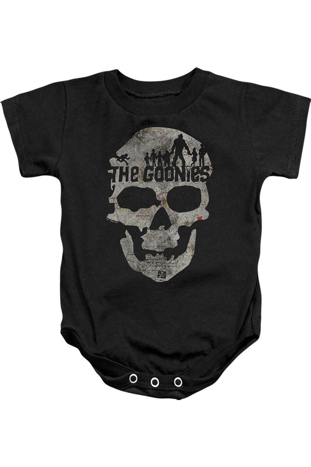 

Детский комбинезон "Череп из фильма "Гуни" 1" на кнопках Gildan, черный