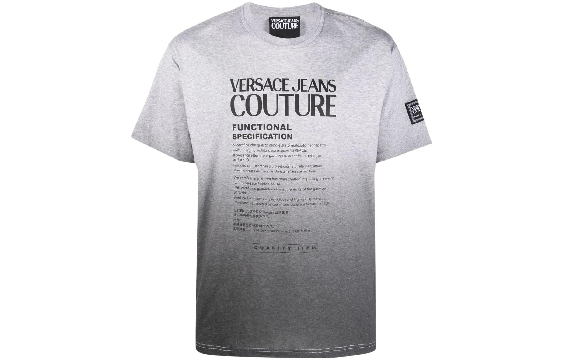 

Футболка SS22 мужская серая VERSACE JEANS COUTURE, серый