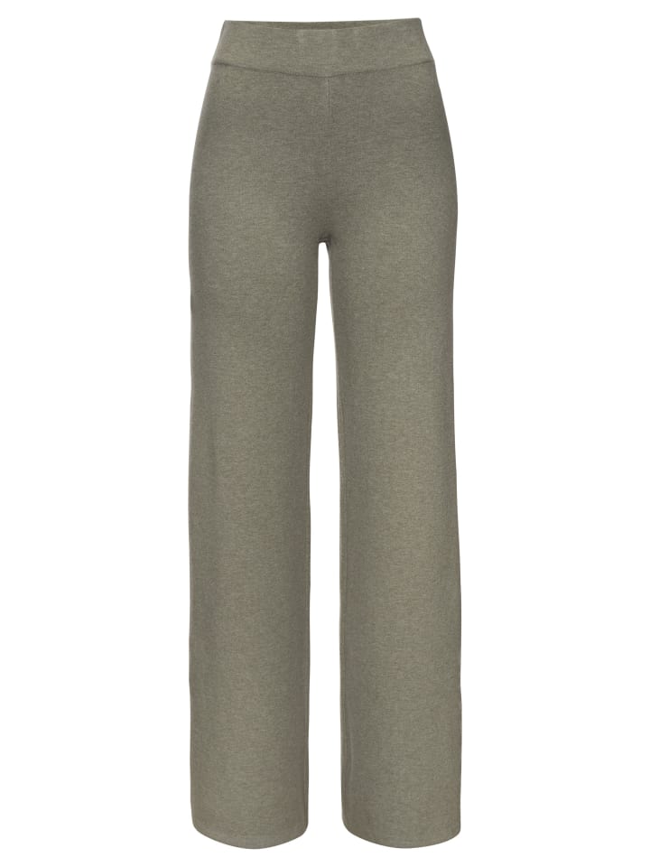 

ELBSAND Вязаные брюки оливкового меланжа